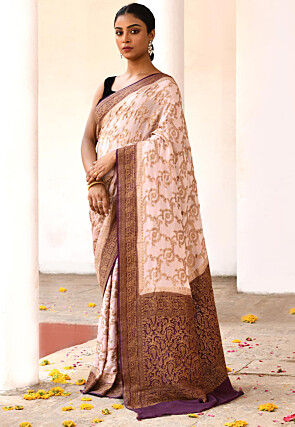 Banarasi Pure Crepe Silk Saree in Off White