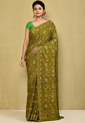 Banarasi Pure Georgette Saree in Green
