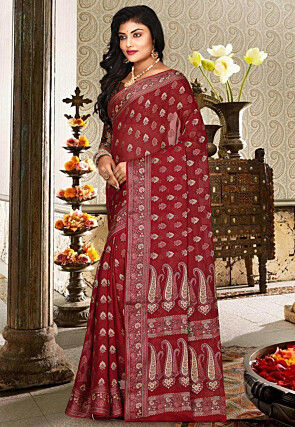 Banarasi Pure Georgette Saree in Maroon