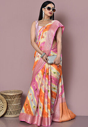 Banarasi Pure Georgette Saree in Multicolor