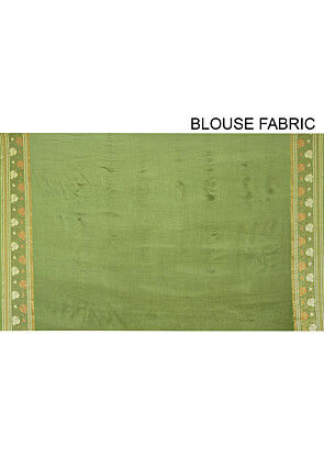 Banarasi Pure Georgette Saree in Olive Green