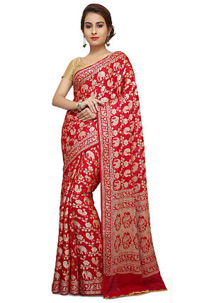 Banarasi Pure Georgette Saree in Red