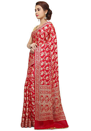 Banarasi Pure Georgette Saree in Red