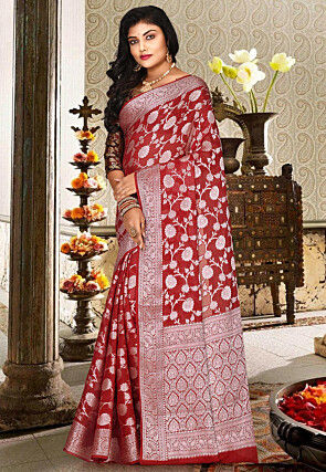 Banarasi Pure Georgette Saree in Red