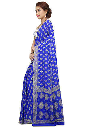 Banarasi Pure Georgette Saree in Royal Blue