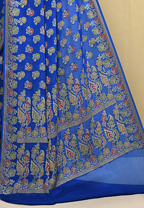 Banarasi Pure Georgette Saree in Royal Blue
