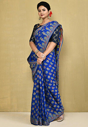 Banarasi Pure Georgette Saree in Royal Blue