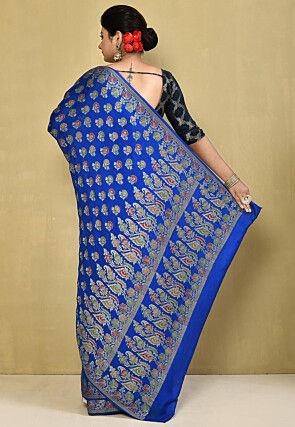 Banarasi Pure Georgette Saree in Royal Blue