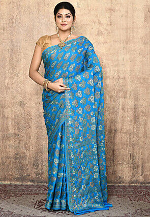 Banarasi Pure Georgette Saree in Sky Blue