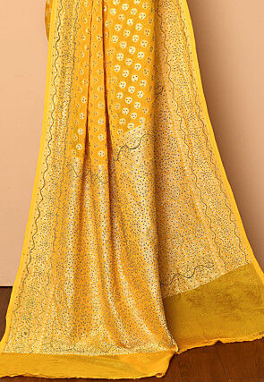 Banarasi Pure Georgette Saree in Yellow