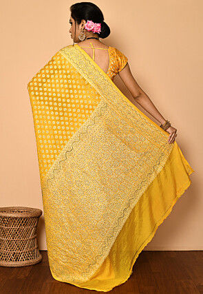 Banarasi Pure Georgette Saree in Yellow