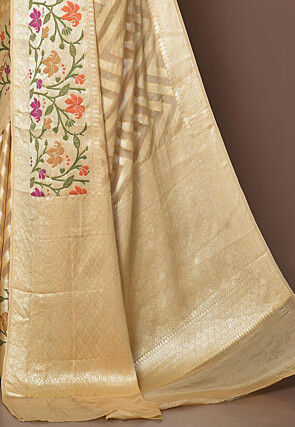 Banarasi Pure Georgette Silk Saree in Beige