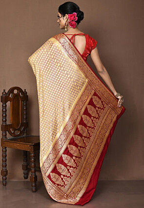 Banarasi Pure Georgette Silk Saree in Beige