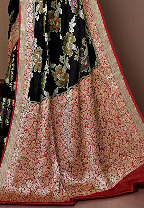 Banarasi Pure Georgette Silk Saree in Black