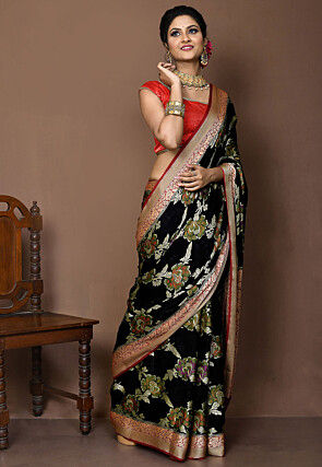 Banarasi Pure Georgette Silk Saree in Black