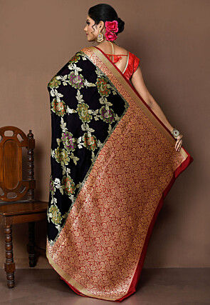 Banarasi Pure Georgette Silk Saree in Black
