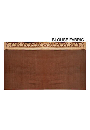 Banarasi Pure Georgette Silk Saree in Dark Brown