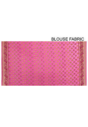 Banarasi Pure Georgette Silk Saree in Fuchsia