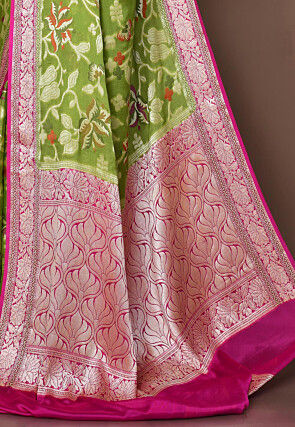 Banarasi Pure Georgette Silk Saree in Green