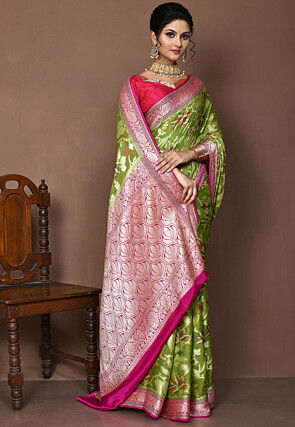 Banarasi Pure Georgette Silk Saree in Green