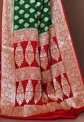 Banarasi Pure Georgette Silk Saree in Green