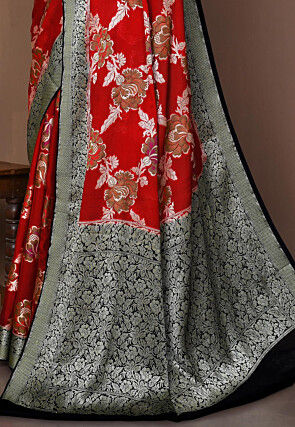 Banarasi Pure Georgette Silk Saree in Red