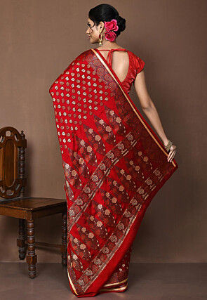 Banarasi Pure Georgette Silk Saree in Red