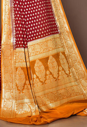 Banarasi Pure Georgette Silk Saree in Red