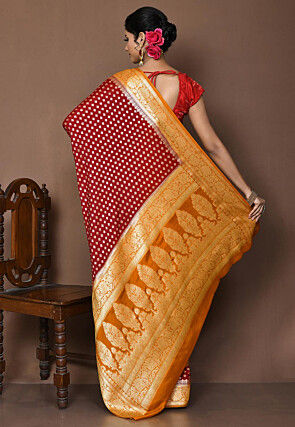 Banarasi Pure Georgette Silk Saree in Red