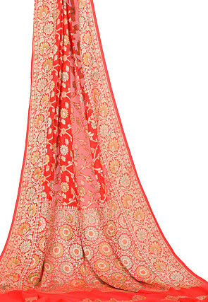 Banarasi Pure Georgette Silk Saree in Red