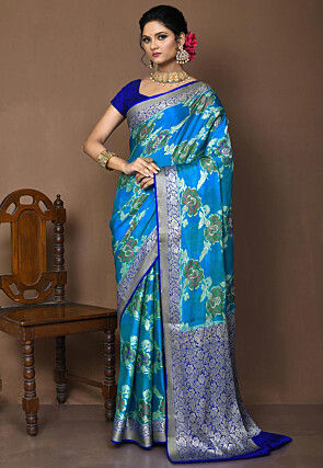 Banarasi Pure Georgette Silk Saree in Sky Blue