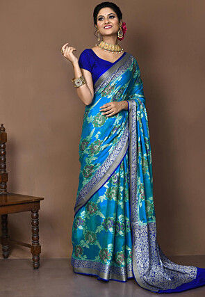 Banarasi Pure Georgette Silk Saree in Sky Blue