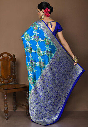 Banarasi Pure Georgette Silk Saree in Sky Blue