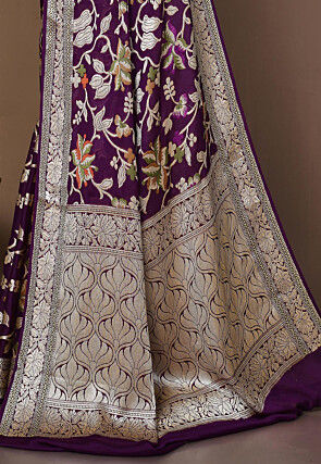 Banarasi Pure Georgette Silk Saree in Violet