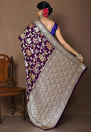 Banarasi Pure Georgette Silk Saree in Violet