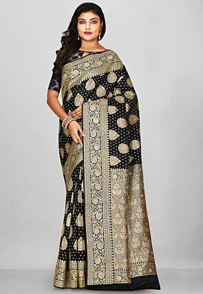 Banarasi Pure Katan Silk Saree in Black