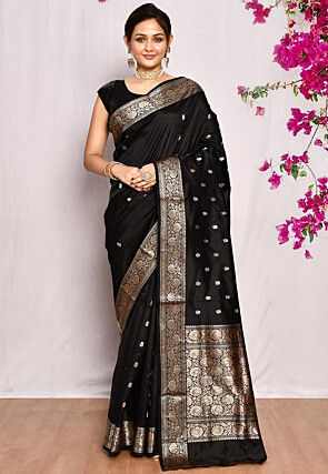 Banarasi Pure Katan Silk Saree in Black
