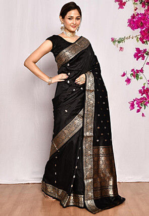 Banarasi Pure Katan Silk Saree in Black