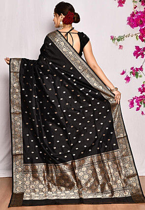 Banarasi Pure Katan Silk Saree in Black