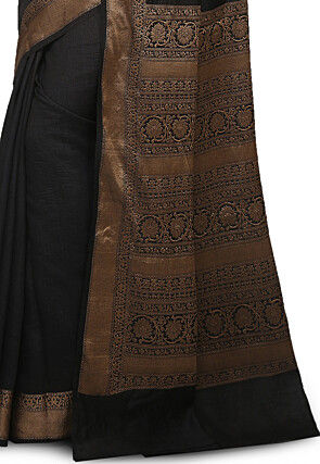 Banarasi Muga Silk Saree in Black