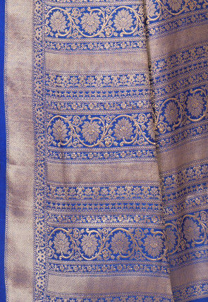 Banarasi Muga Silk Saree in Indigo Blue