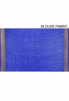Banarasi Muga Silk Saree in Indigo Blue