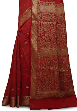 Banarasi Muga Silk Saree in Maroon