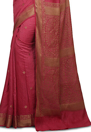 Banarasi Muga Silk Saree in Pink
