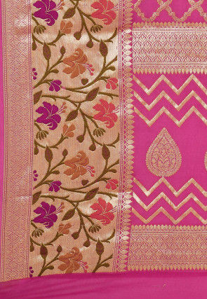 Banarasi Pure Silk Georgette Saree in Shaded Pink