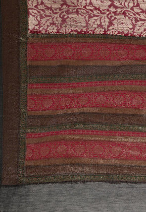 Banarasi Pure Cotton Handloom Saree in Maroon