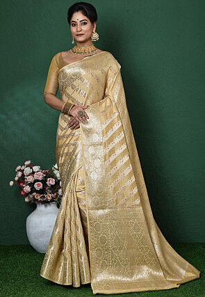 Banarasi Pure Silk Saree in Beige