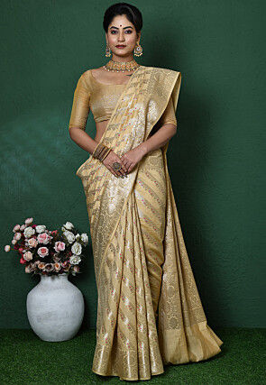 Banarasi Pure Silk Saree in Beige