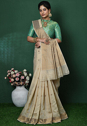 Banarasi Pure Silk Saree in Beige