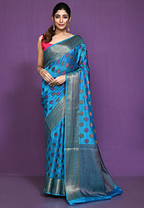 Banarasi Pure Silk Saree in Blue
